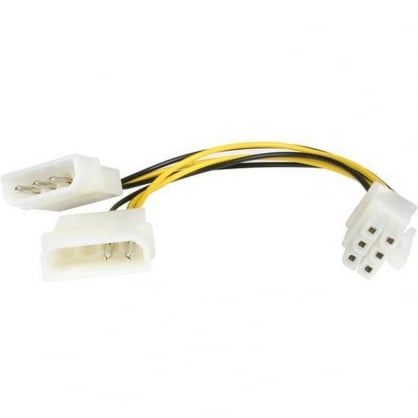 Startech Cable Adaptador de Alimentacin LP4 a PCI Express 6 Pines 15cm