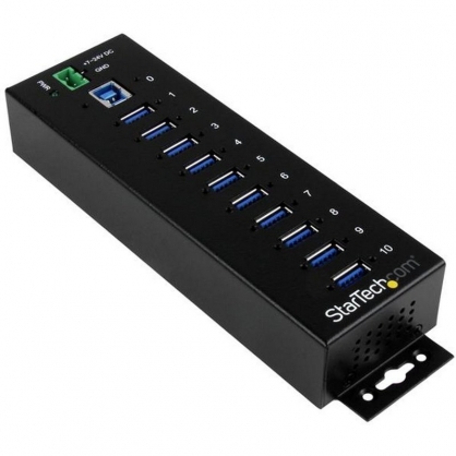 Startech Hub Industrial de 10 Puertos USB 3.0 con Proteccin Antiesttica y Picos de 350W