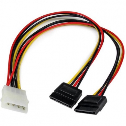 Startech Cable Divisor Molex 4 Pines a 2x SATA Macho/Hembra 30cm