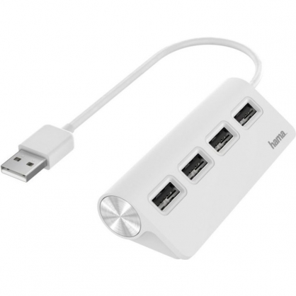 Hama Hub 4 Puertos USB 2.0 Blanco